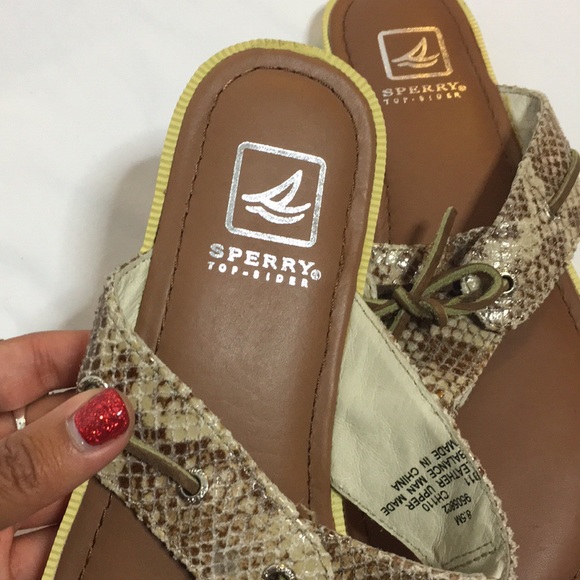 SPERRY TOP-SIDER brown & tan python sandals 🤎 - Picture 6 of 7